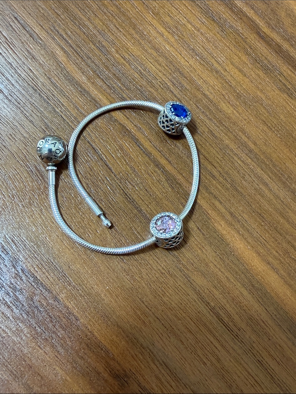 PANDORA Essence Bracelet 596000 Silver, 2 Charms